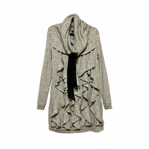 Ryu Whimsigoth Ruffle Drape Tunic Sweater Women Size M Dark Academia Avant Garde